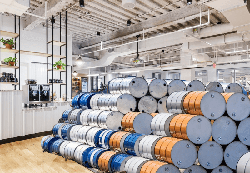 wework interior with new oil barrel tenants