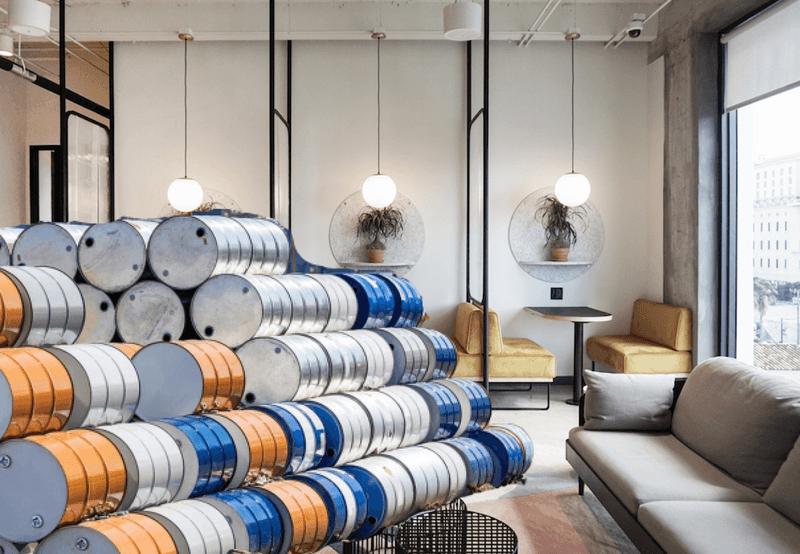 wework interior with new oil barrel tenants